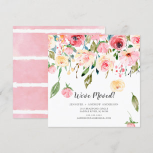 Peonies roses Floral Moving Faire-part