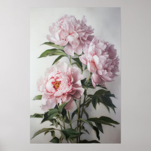 Peonies roses Flower Art Imprimer Poster