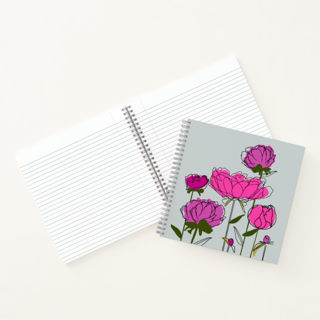 Peonies Square Notebook Notizbuch (Innenseite)