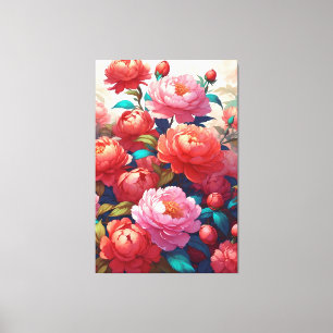 Peonies Stretched Canvas Print Leinwanddruck