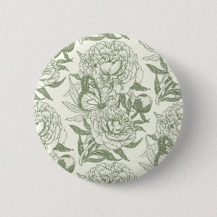 Peonies und Schmetterlinge blockieren den Druck, S Button