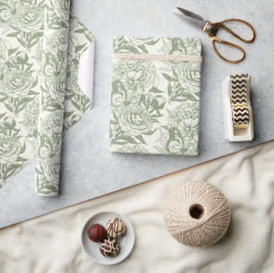 Peonies und Schmetterlinge blockieren den Druck, S Geschenkpapier
