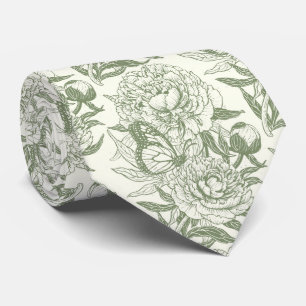 Peonies und Schmetterlinge blockieren den Druck, S Krawatte
