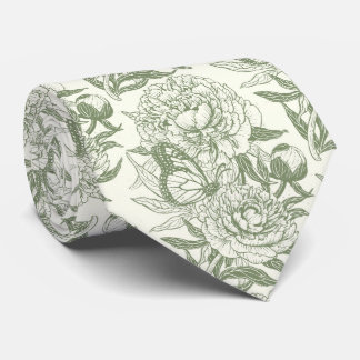 Peonies und Schmetterlinge blockieren den Druck, S Krawatte