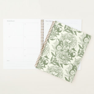 Peonies und Schmetterlinge blockieren den Druck, S Planer