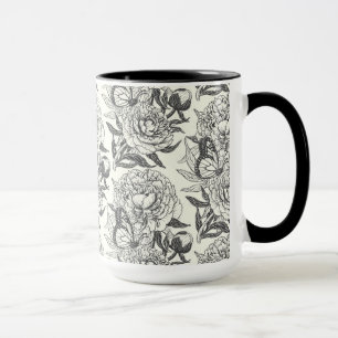 Peonies und Schmetterlinge blockieren Druck, schwa Tasse
