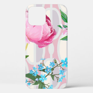 Peonies und vergessene-me-nots. Nahtlose Hintergru Case-Mate iPhone Hülle