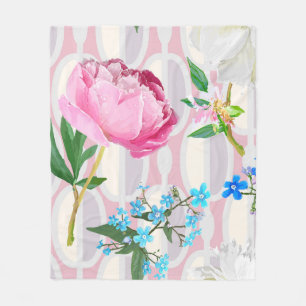 Peonies und vergessene-me-nots. Nahtlose Hintergru Fleecedecke