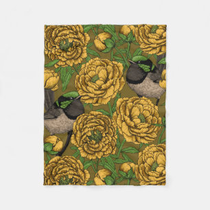 Peonies und Warnen Fleecedecke