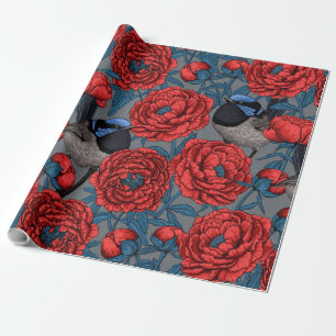 Peonies und Warnen Geschenkpapier