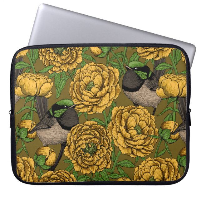 Peonies und Warnen Laptopschutzhülle (Vorderseite)