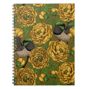 Peonies und Warnen Notizblock