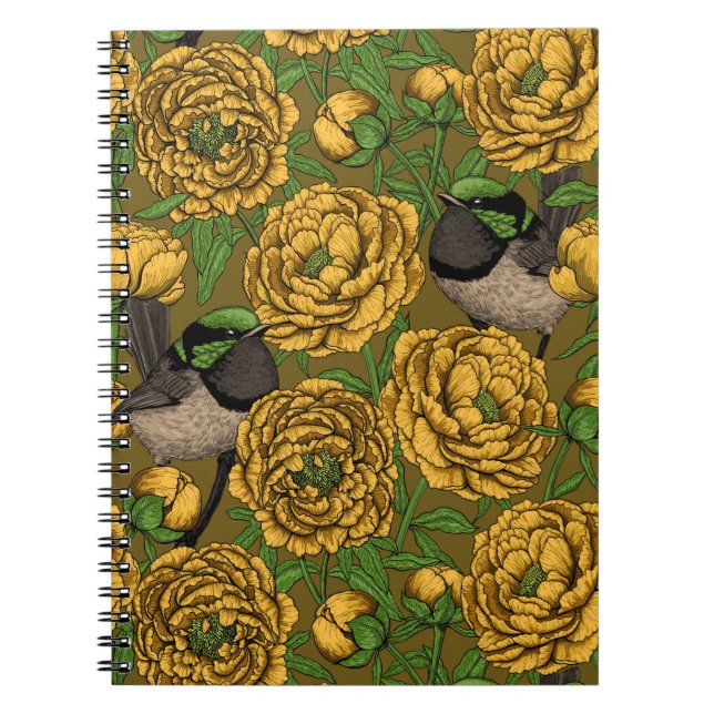 Peonies und Warnen Notizblock (Vorderseite)