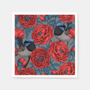 Peonies und Warnen Serviette
