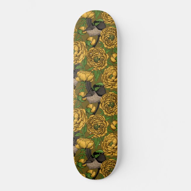 Peonies und Warnen Skateboard (Vorderseite)