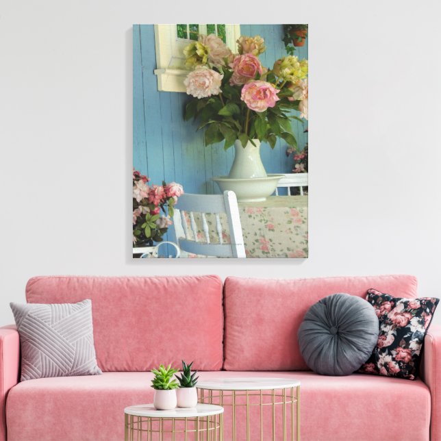 Peonies victoriennes - Toile du vignoble de Martha (Insitu(Salon))
