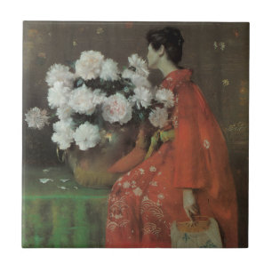 Peonies von William Merritt Chase, Vintage Kunst Fliese