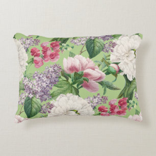 Peonings & Lilacs Blumengarten Wasserfarben Muster Dekokissen