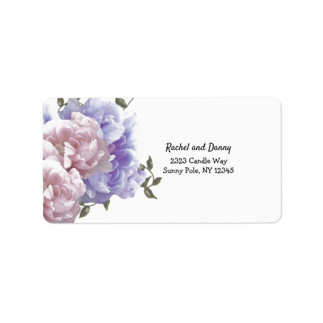 Peony Address Label Adressaufkleber (Vorne)