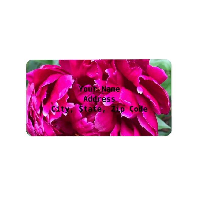 Peony Address Labels Adressaufkleber (Vorne)