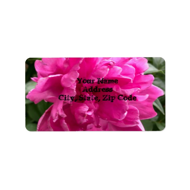 Peony Address Labels Adressaufkleber (Vorne)