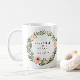 Peony and Foliage Gastgeschenk Hochzeit Kaffee Tas Kaffeetasse