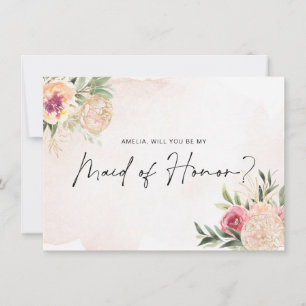 Peony and Gold Bloom Maid of Honor Carte Plat