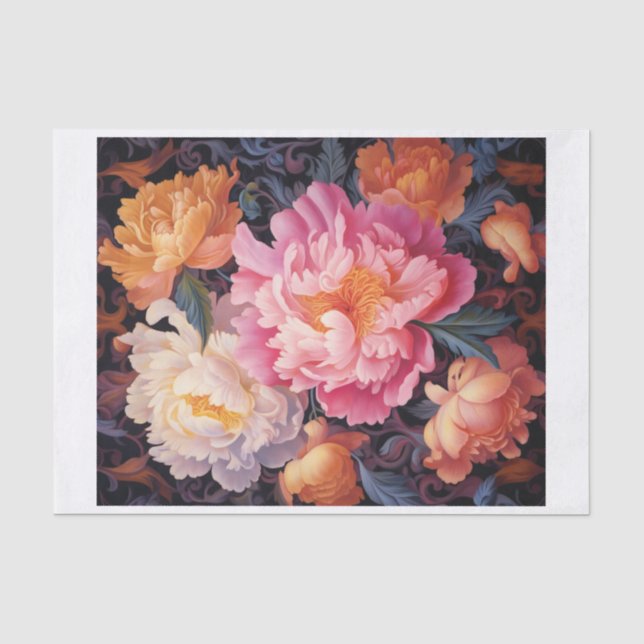 Peony Art für Decoupage Seidenpapier (Vorderseite)