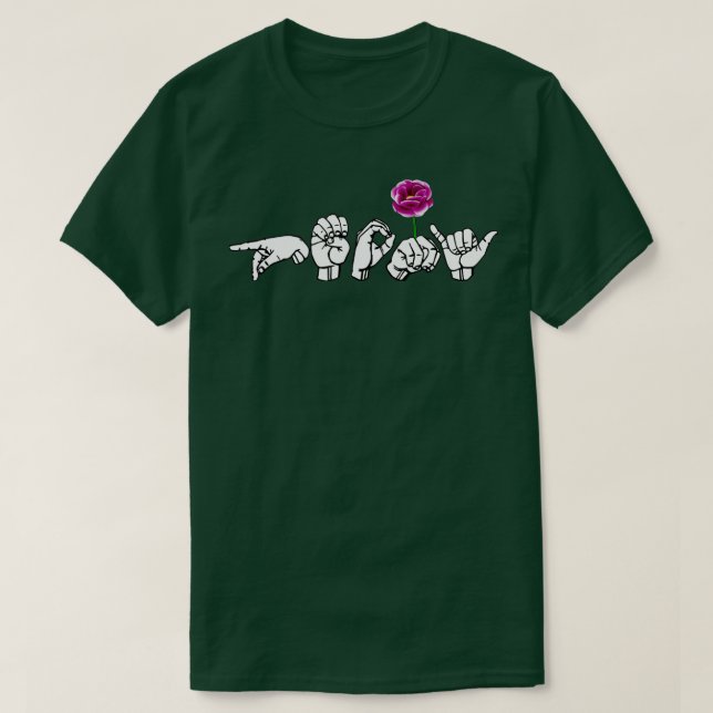 PEONY ASL Zeichensprache Design 1 T-Shirt (Design vorne)