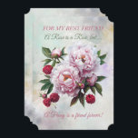 Peony Best Friend Birthday<br><div class="desc">Für Ihre beste Freundin, schicken Sie ihr diese wunderbare Geburtstagskarte eines schönen rosa Peony, und die Worte "Eine Rose ist eine Rose, aber... . Und ein Peony ist ein Freund für immer." Das alles ist auf einem schönen, rosa und grünen Hintergrund mit Blumen. Eine schöne Nachricht vervollständigt diese Karte auf...</div>