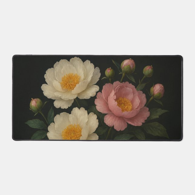Peony Bloom Desk Mat Schreibtischunterlage (Vorderseite)