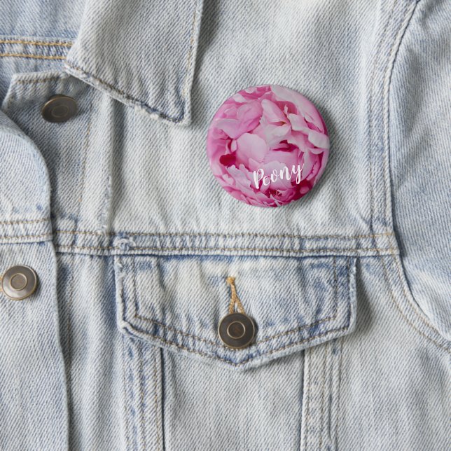 Peony Blossom Rose für Blume- und Gartenliebhaber Button (Beispiel)