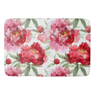 Peony blossoms Bath Mat Badematte