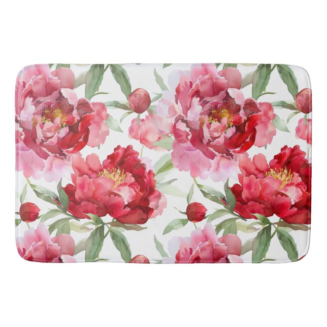Peony blossoms Bath Mat Badematte (Vorderseite)