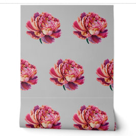 Peony Blume auf Serene Light Gray Hintergrund Tapete