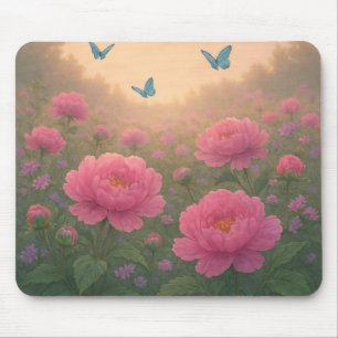 Peony Blume Field bei Sunset Mousepad