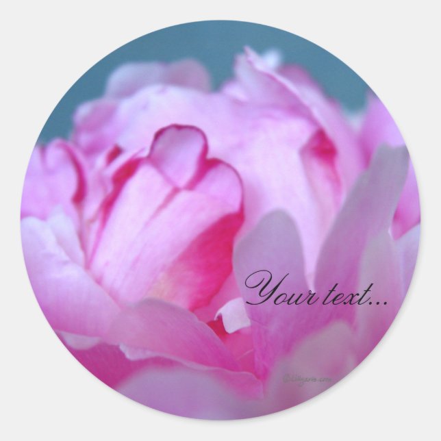 Peony Blume Hochzeit Einladung Siegel Runder Aufkleber (Vorderseite)