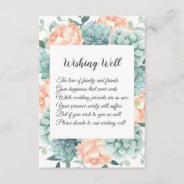 Peony Blume Succulents Hochzeit wünschend gut Begleitkarte