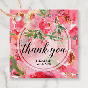 Peony Blume Vielen Dank Geschenkanhänger