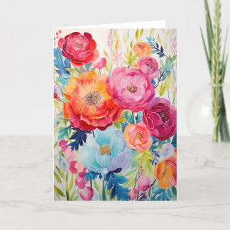 Peony Bouquet Bloom Abstrakt Art Feiertagskarte