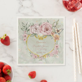 Peony Bouquet Brautparty Paper Napkin Serviette