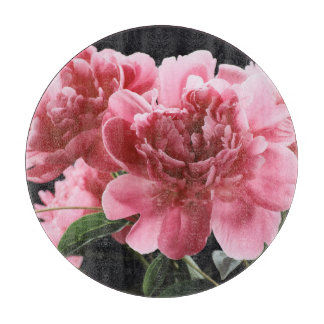 Peony Bouquet Closeup: Rosa Rot Schneidebrett