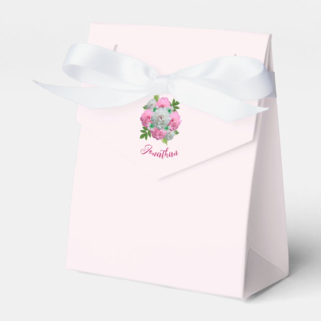 Peony Bouquet Wedding Geschenkschachtel (Vorderseite)