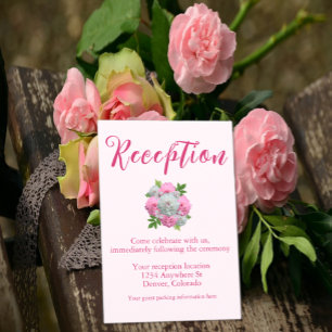 Peony Bouquet Wedding Reception Begleitkarte