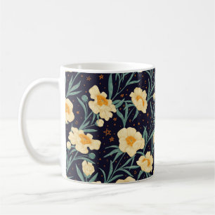 Peony Claire de Lune Pflanze nahtlos. Hand Kaffeetasse