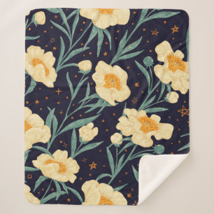 Peony Claire de Lune Pflanze nahtlos. Hand Sherpadecke