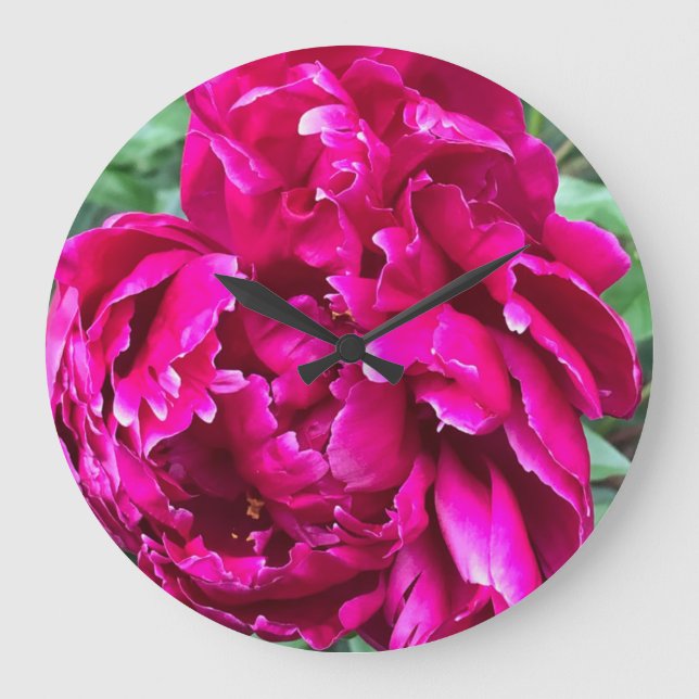 Peony Clock Große Wanduhr (Vorderseite)