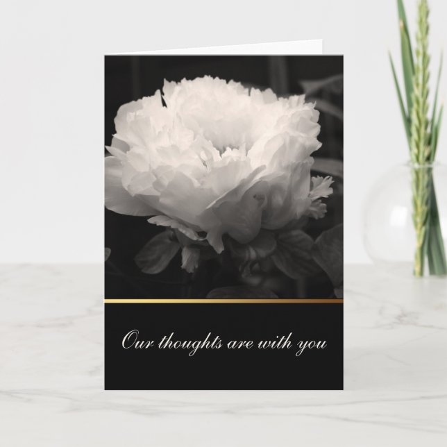 Peony Condolences Grußkarte Dankeskarte (Vorderseite)