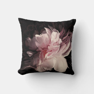Peony Dark Wall: Design der bemalten Blume Kissen