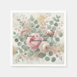 Peony Drama Light Paper Cocktail Napkins Serviette